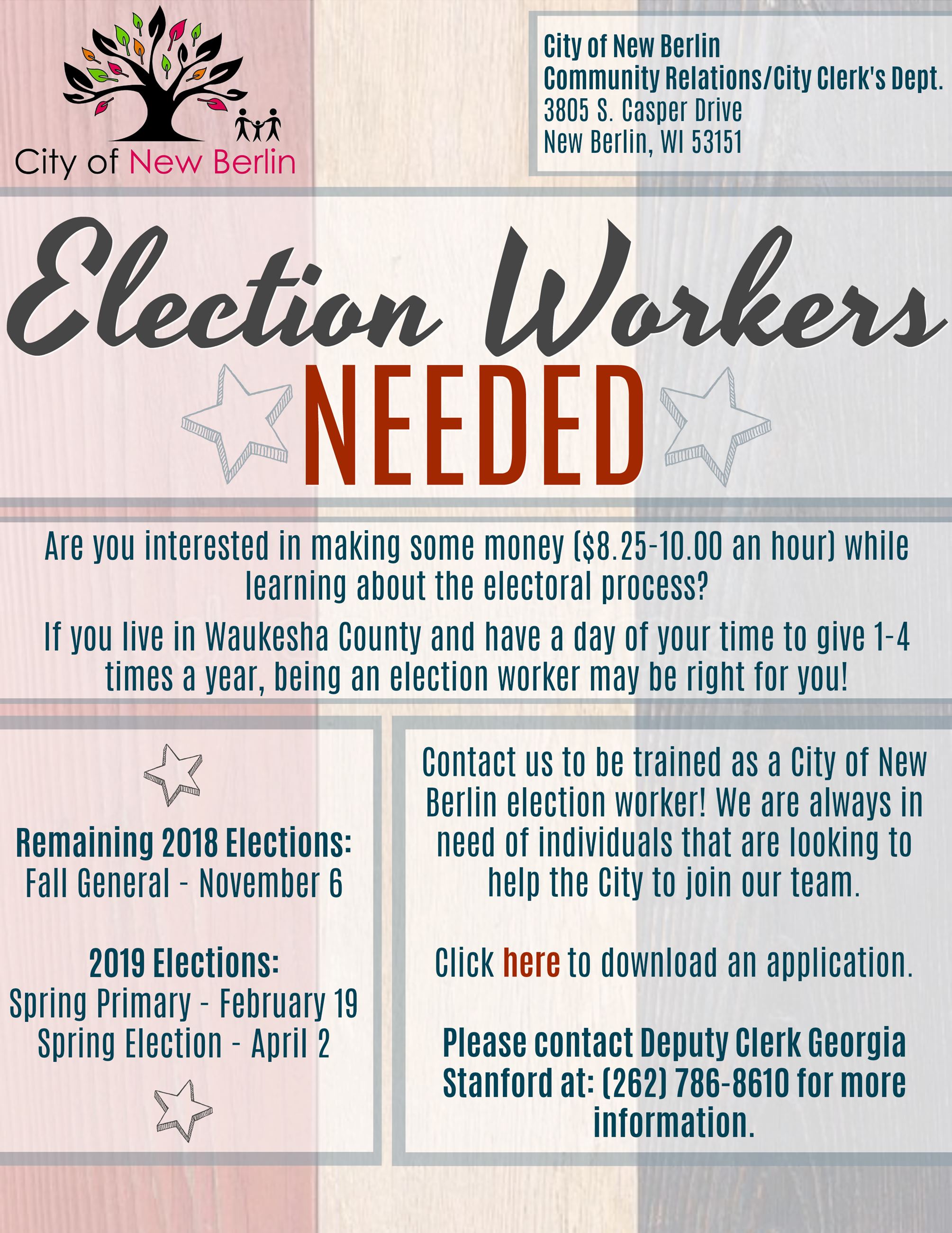 Pollworkers Needed 2018