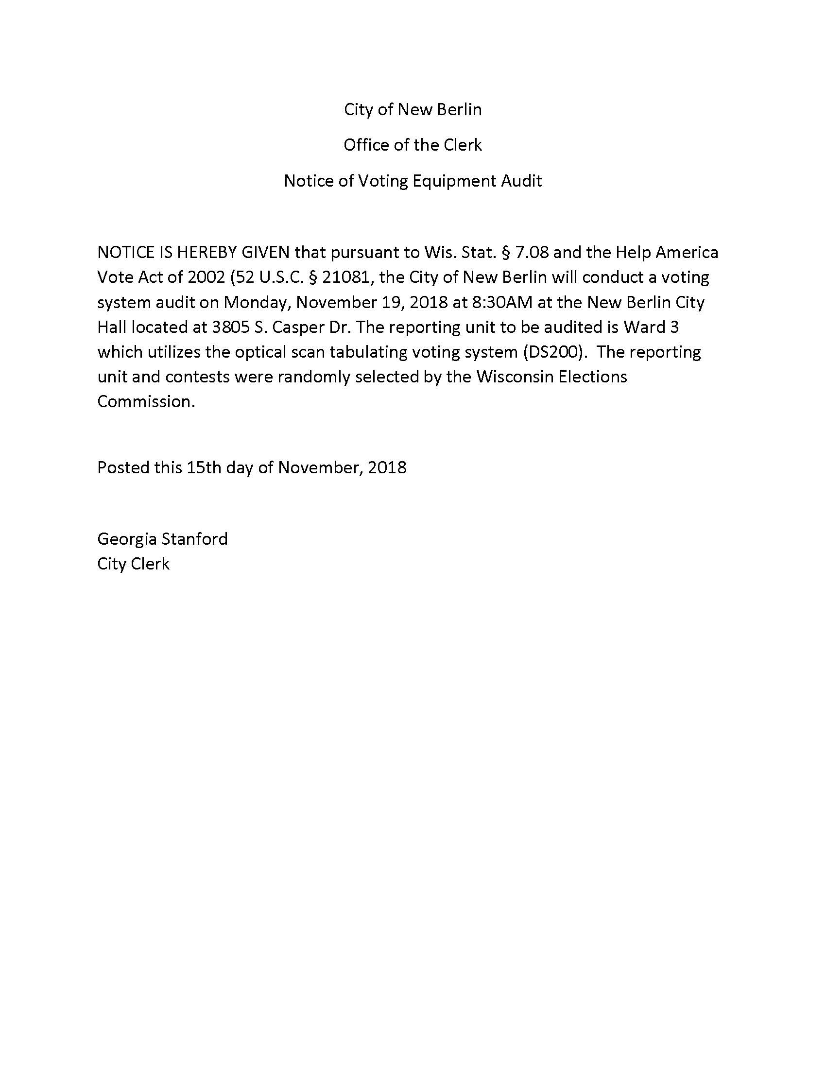 Notice of Voting Equipment Audit (JPG)