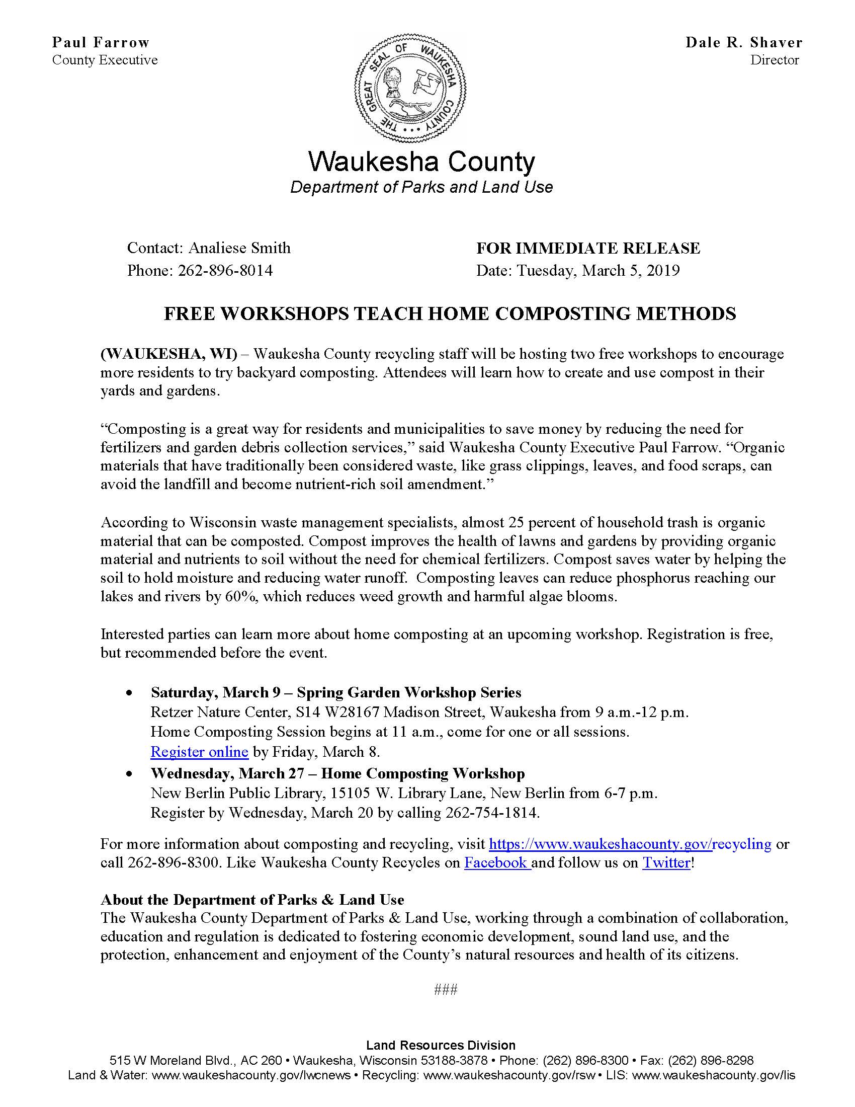 PR_2019 Home Composting Workshops