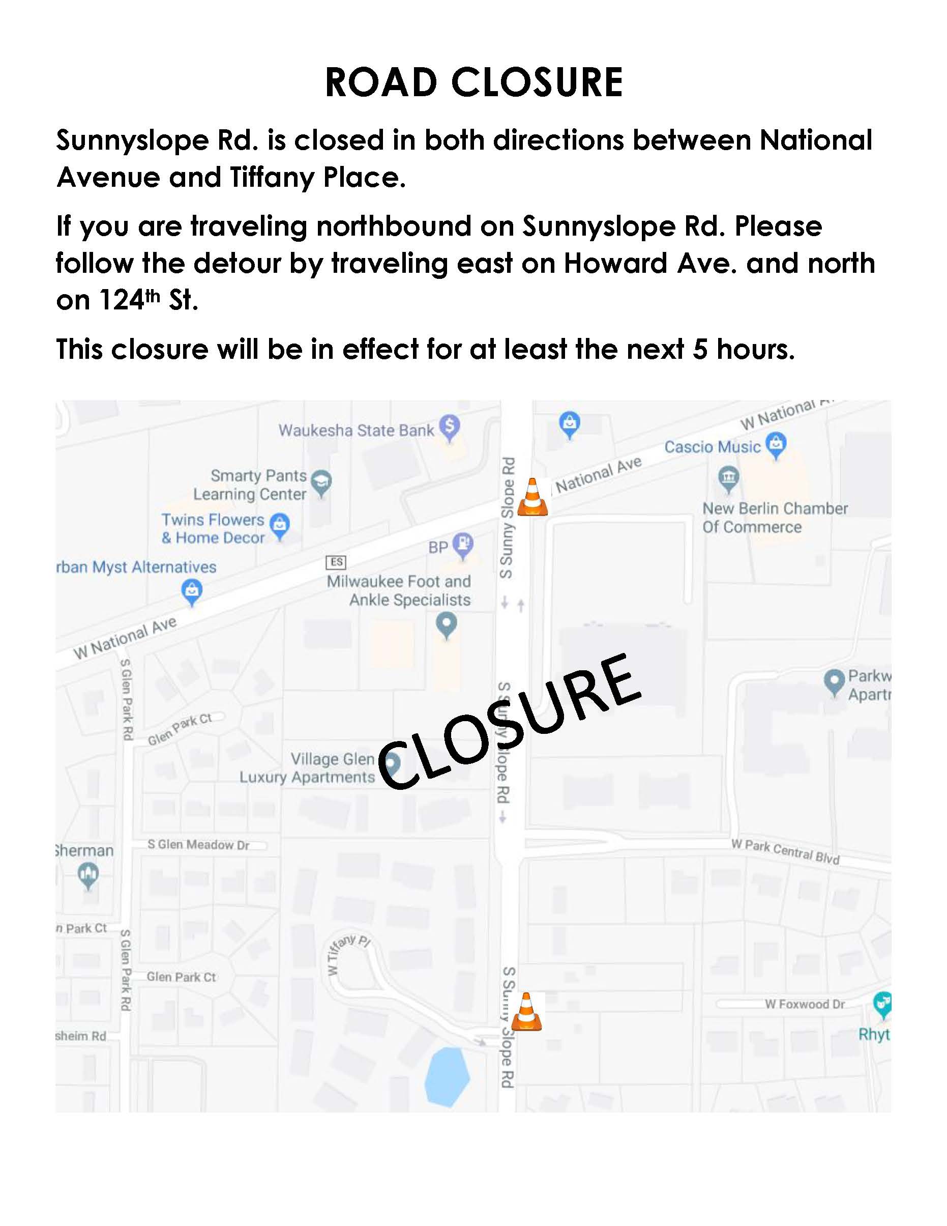 ROAD CLOSURE APR 25