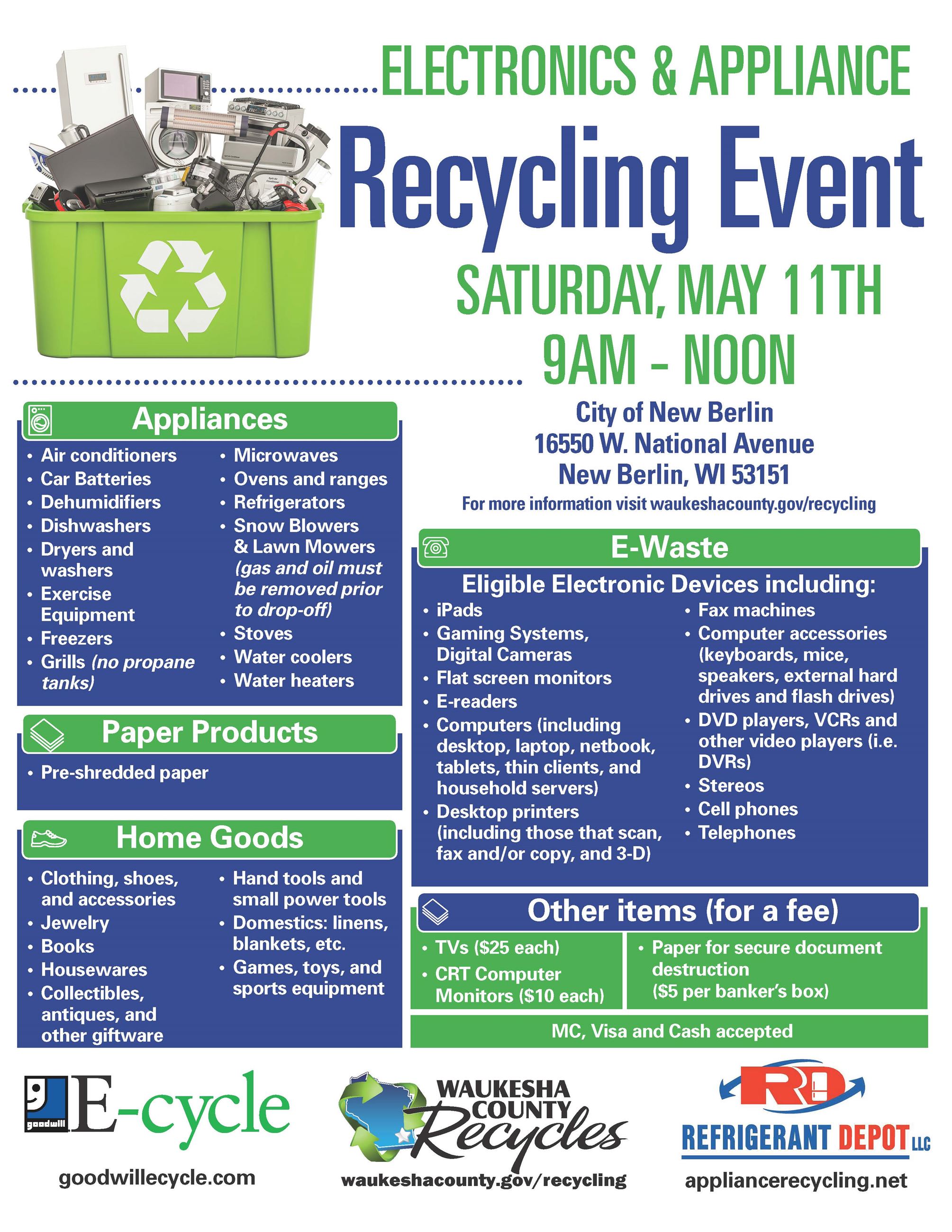 Ecycle Flyer for New Berlin Recycling Event_5 11