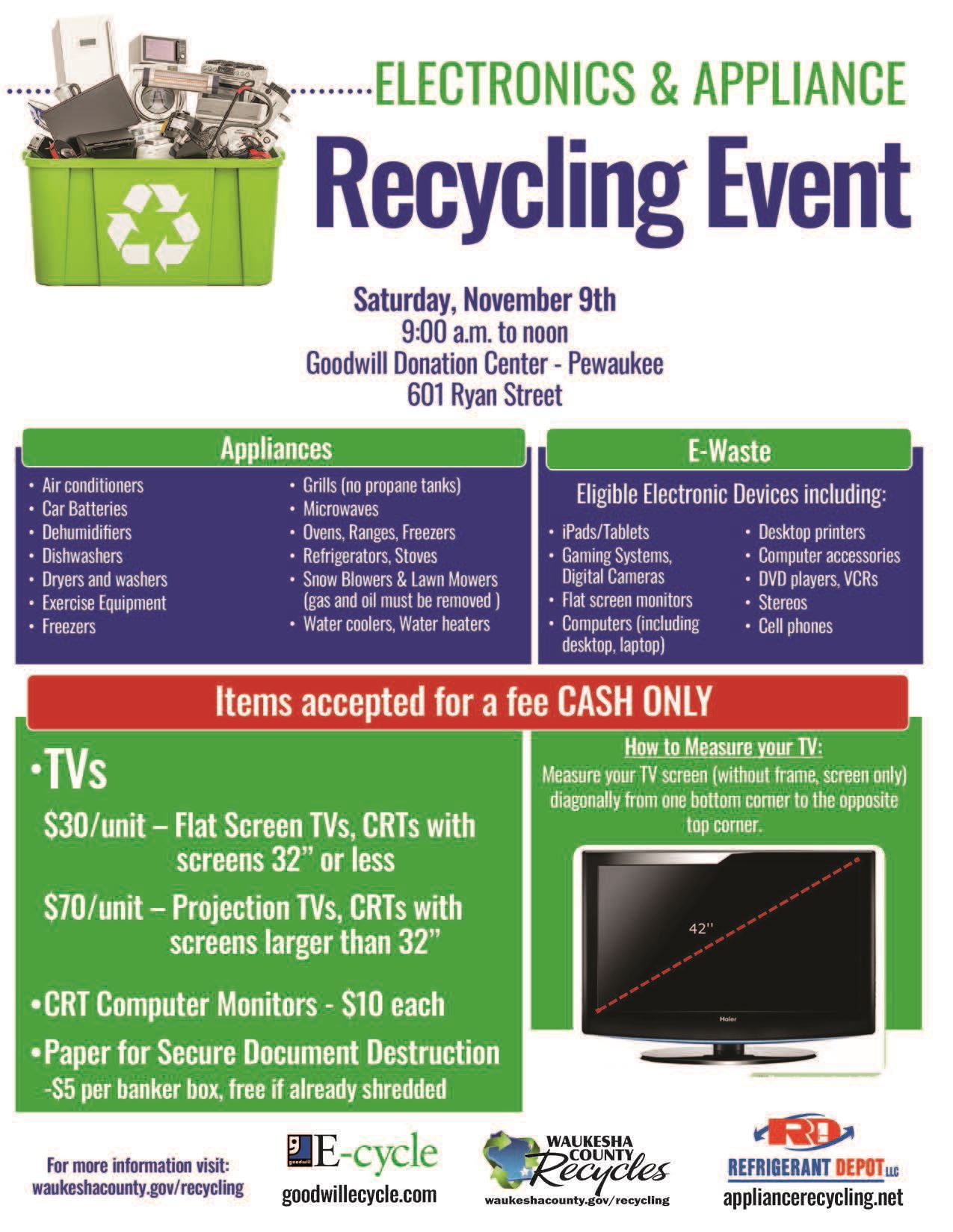 Waukesha County Recycling Events - Pewaukees