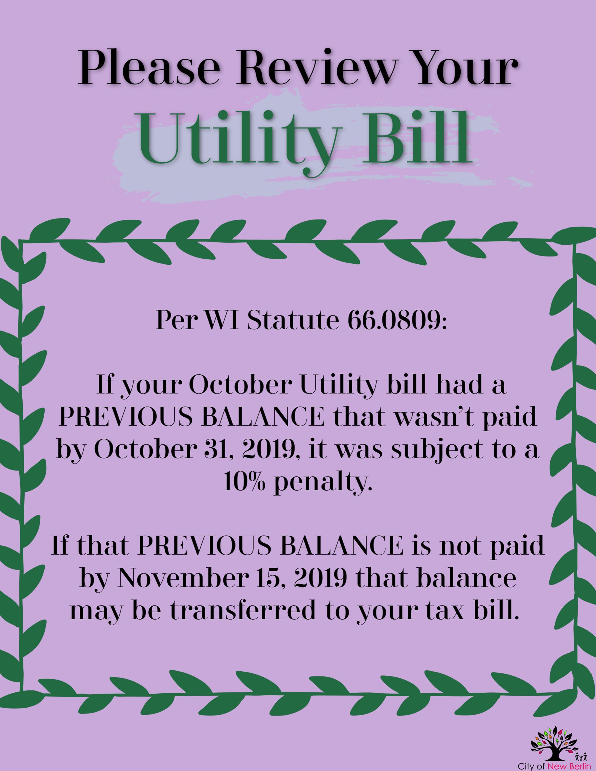 Utility Bill Post