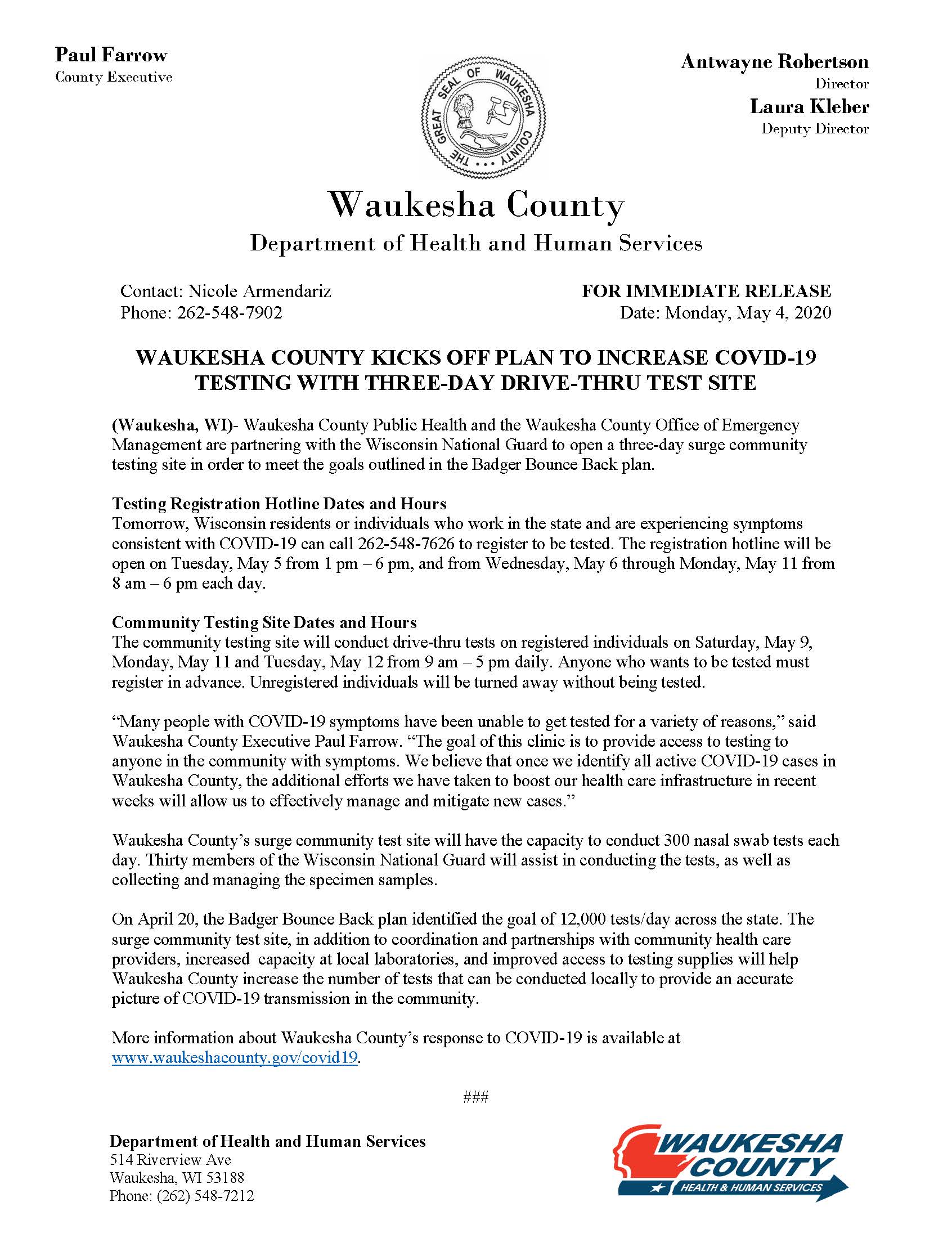 waukesha-county-drive-thru-test-site-news-release