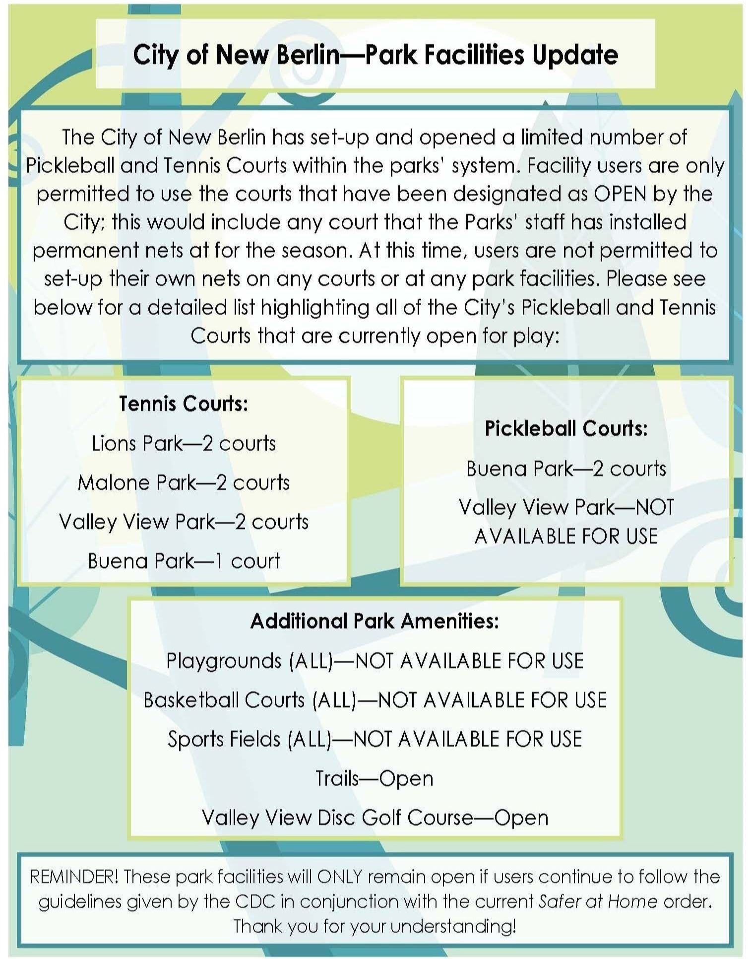 Park Facilities Update - 5-7-20