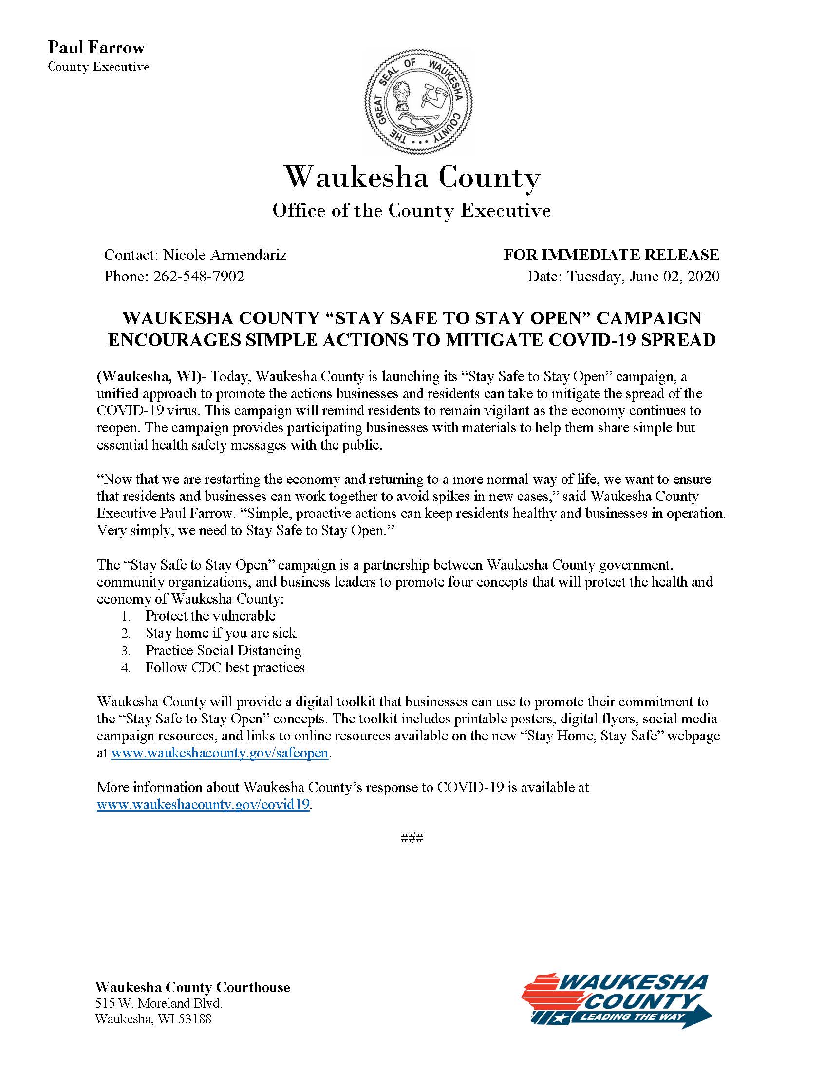 Stay Safe to Stay Open