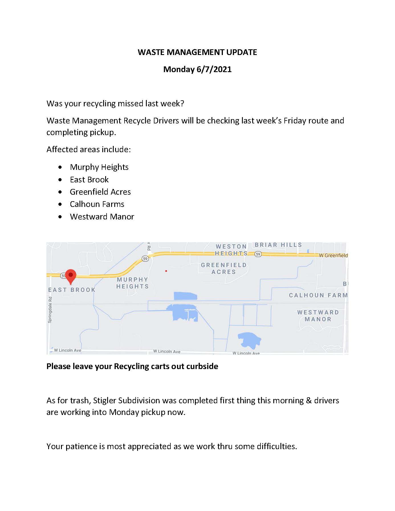 Waste Management Update 6.7.21