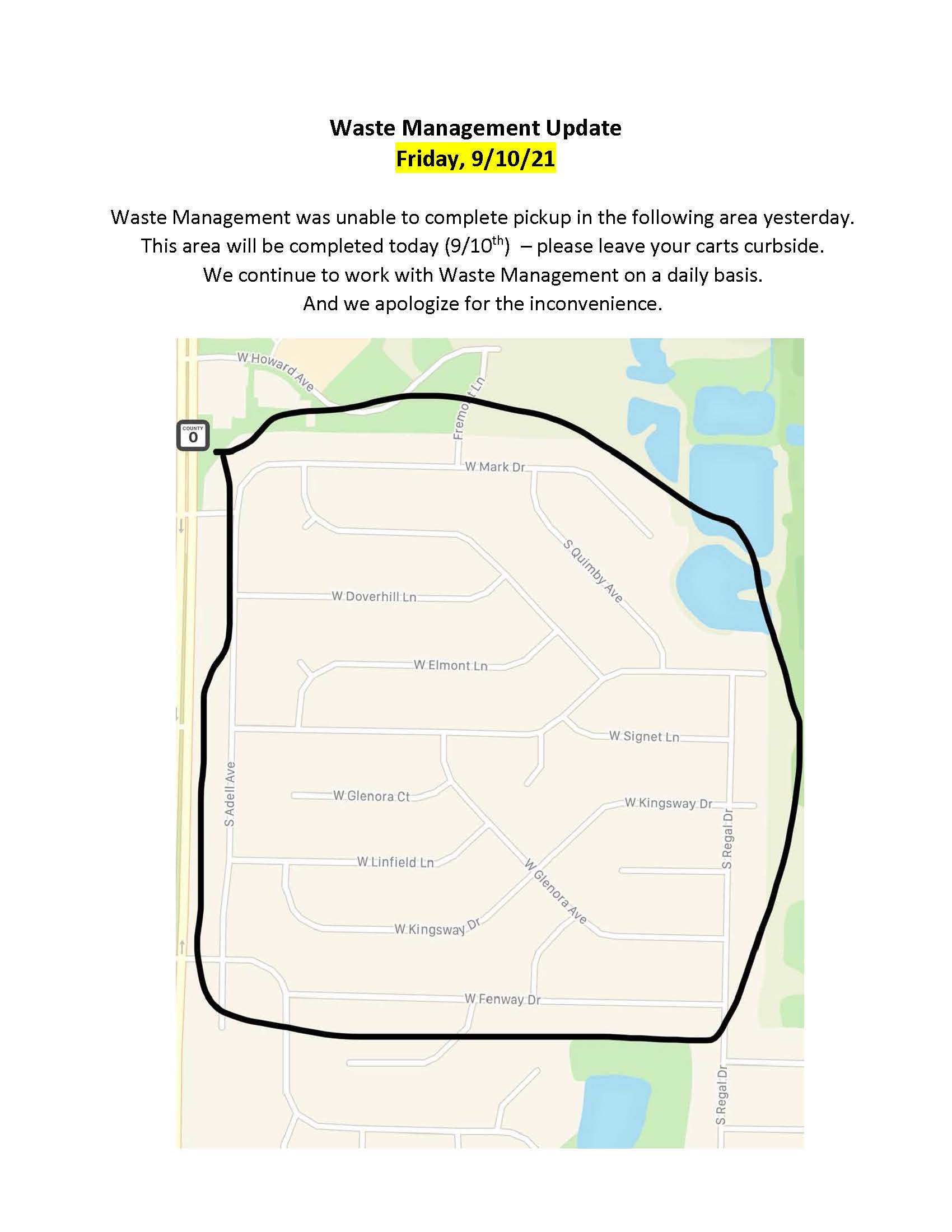 Waste Management Update 9.10.21