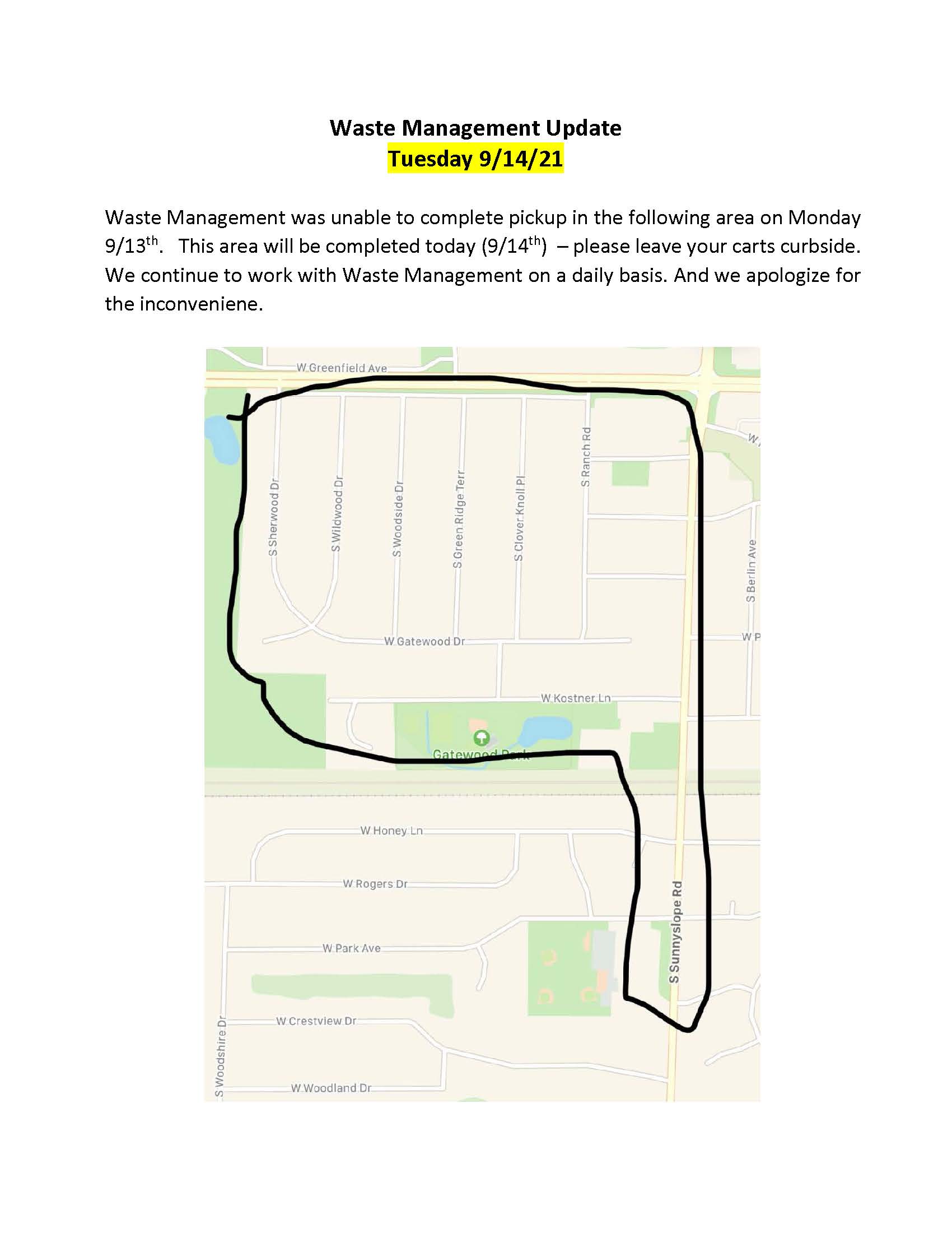 Waste Managment Update 9.14.21