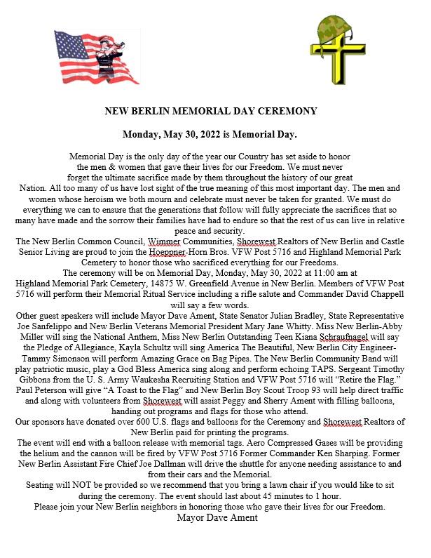New Berlin Memorial Day Ceremony 