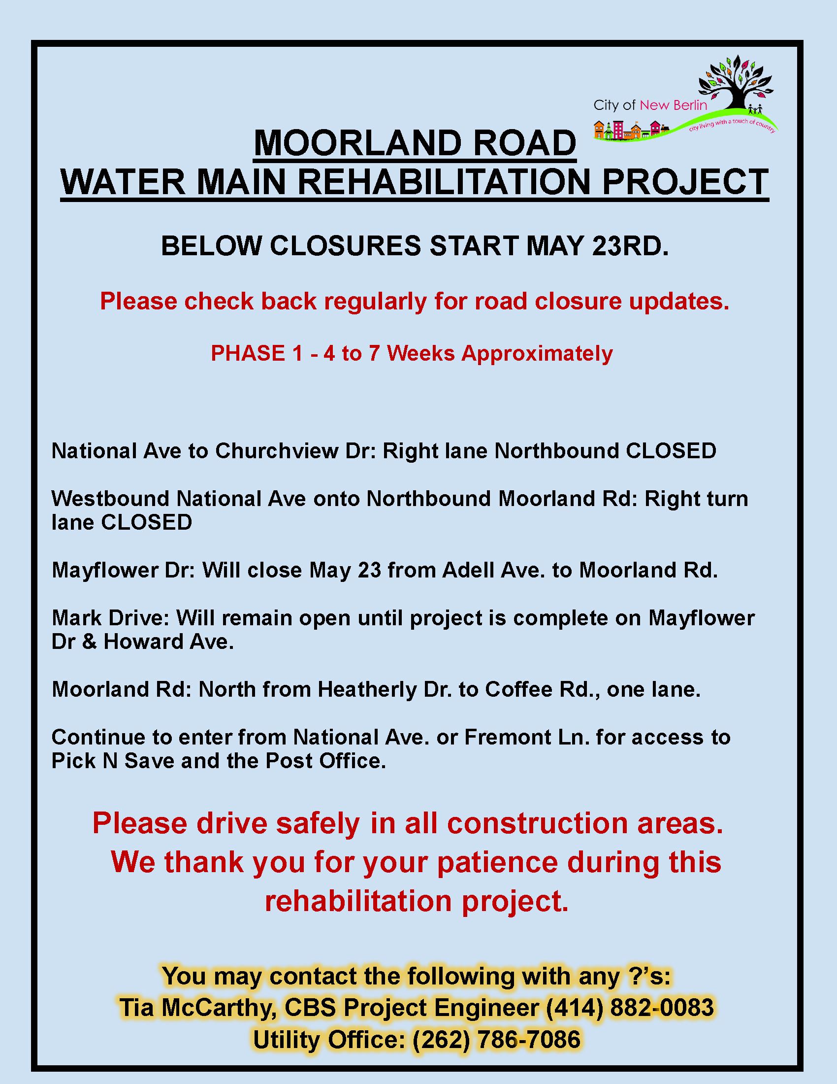 Moorland Road Water Main Rehabilitation Project