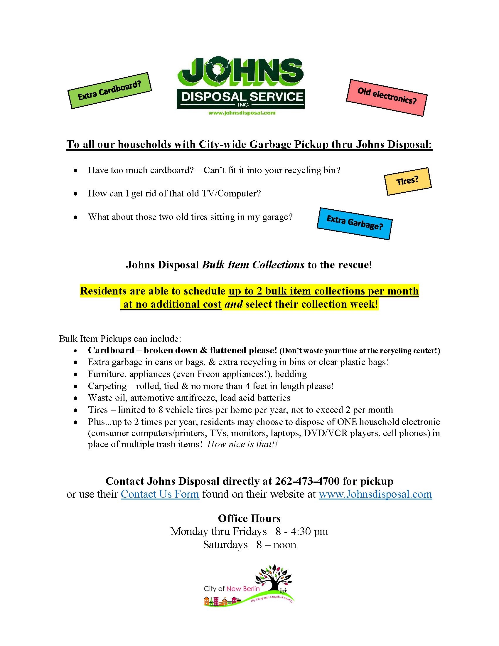 Bulk pickup Information