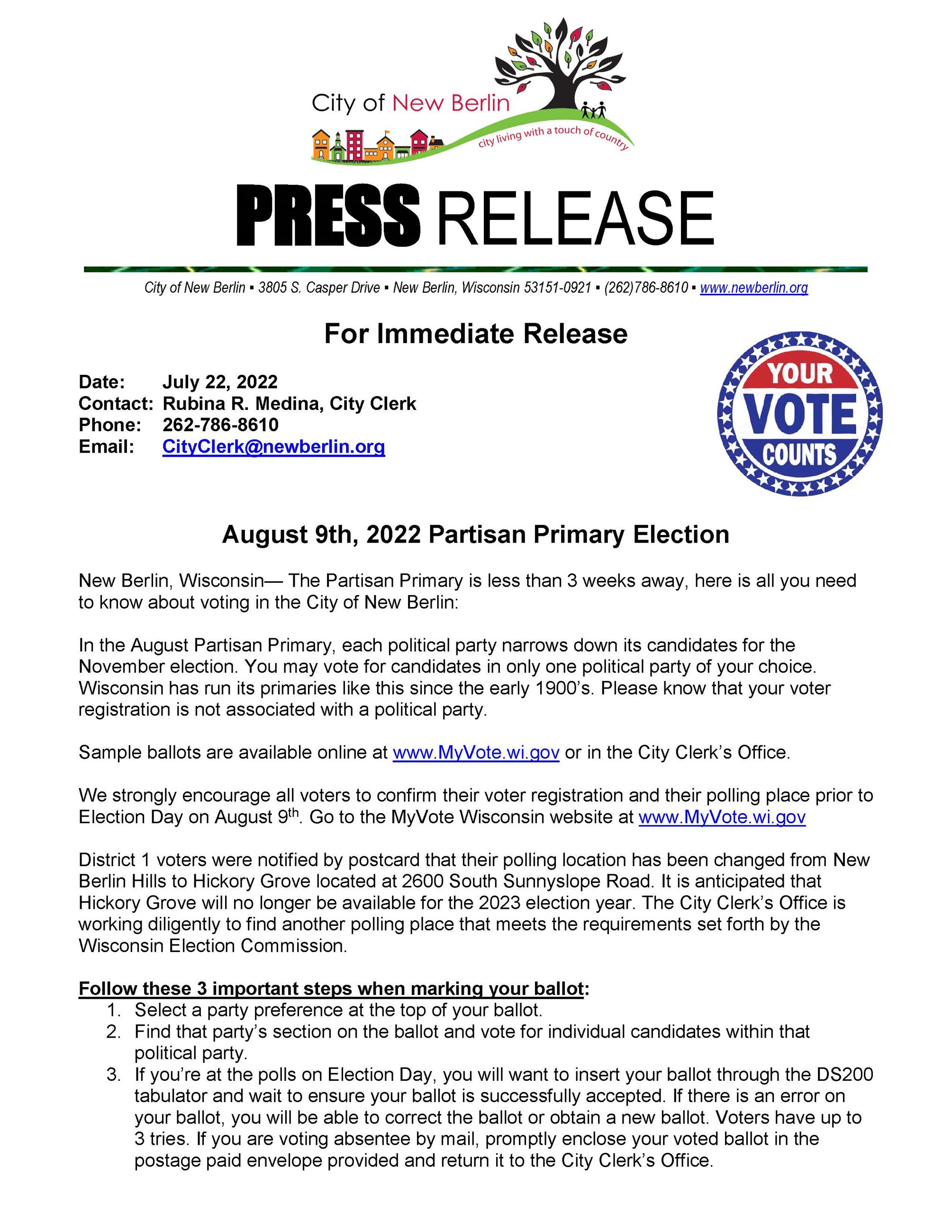 Press Release - August 9, 2022 Partisan Primary Election_Page_1
