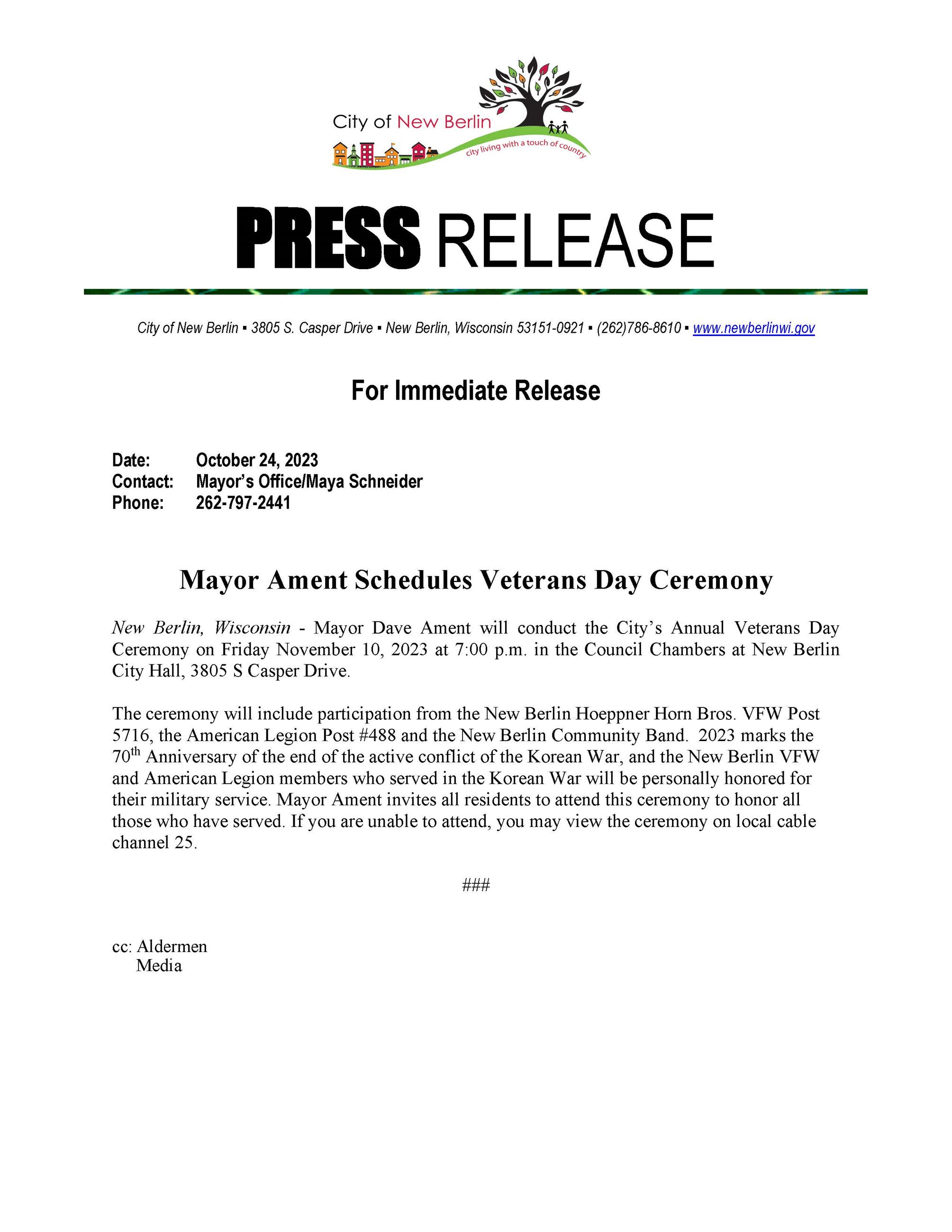 Press-Release-Veterans Day 2023