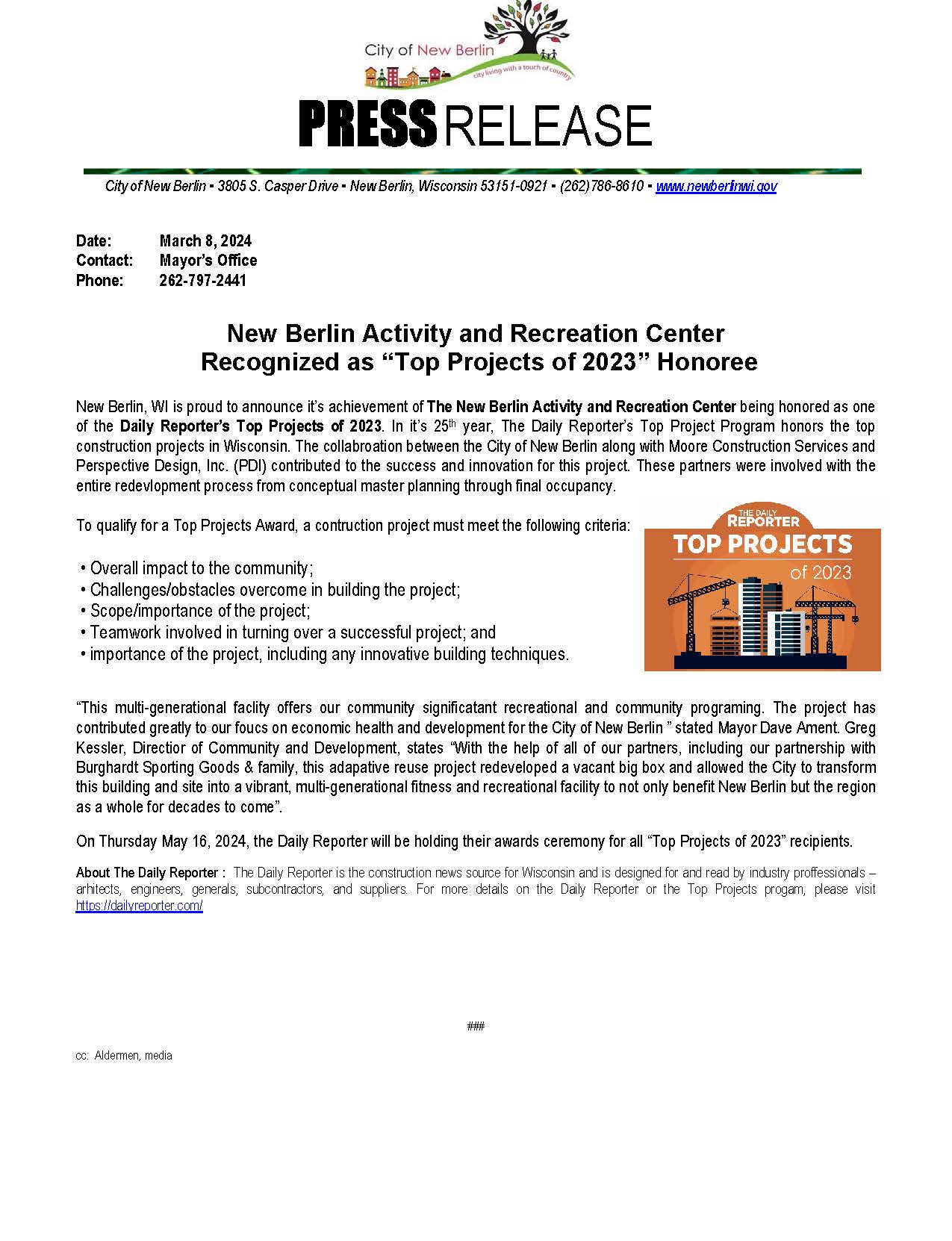 Press Release - Top Project 2023 Winner