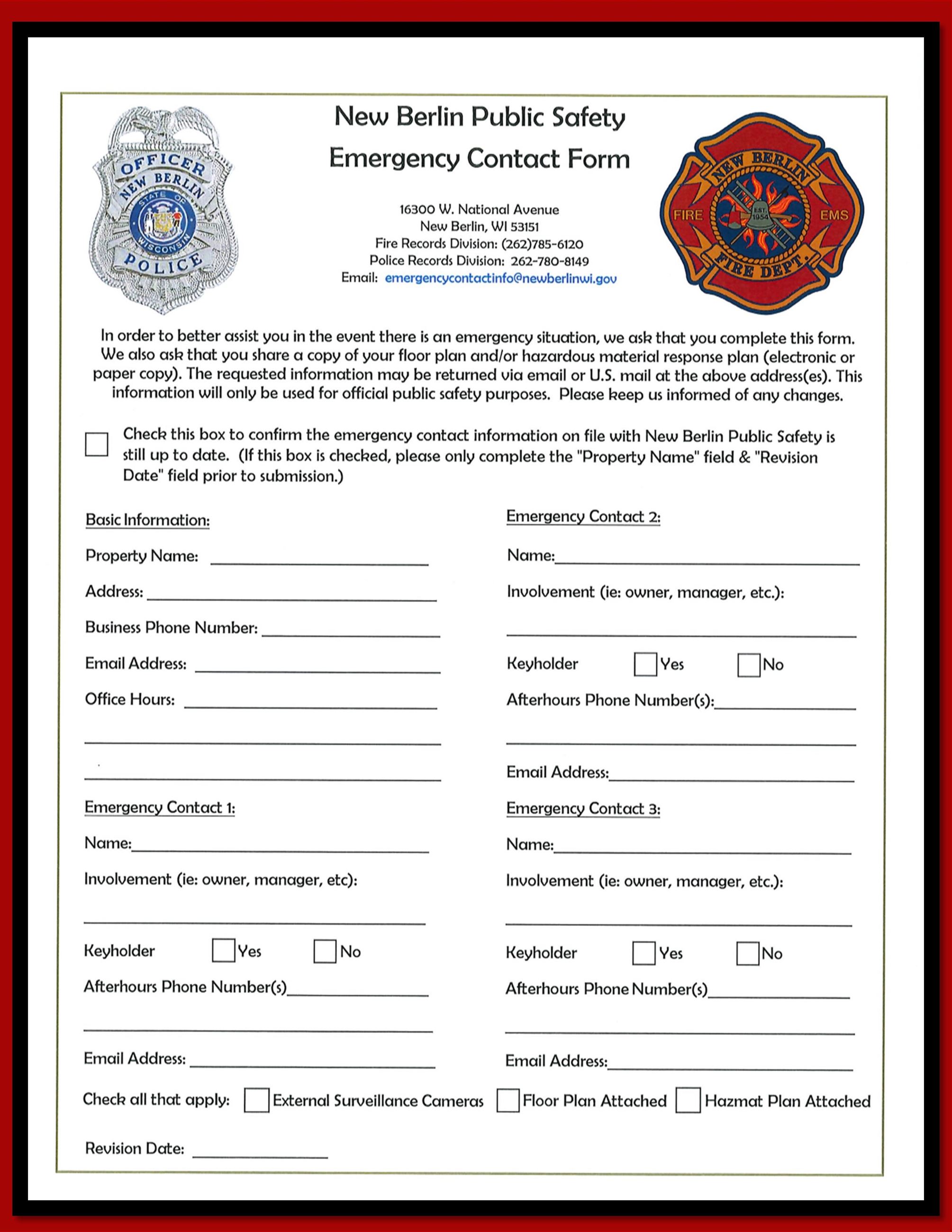 Emergency Contact Update Form