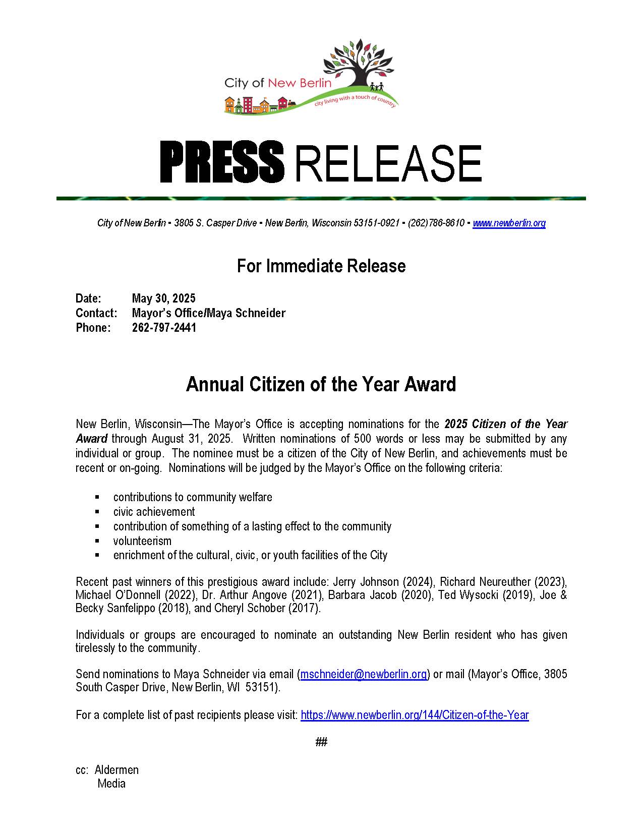 Citizen of the year 2025